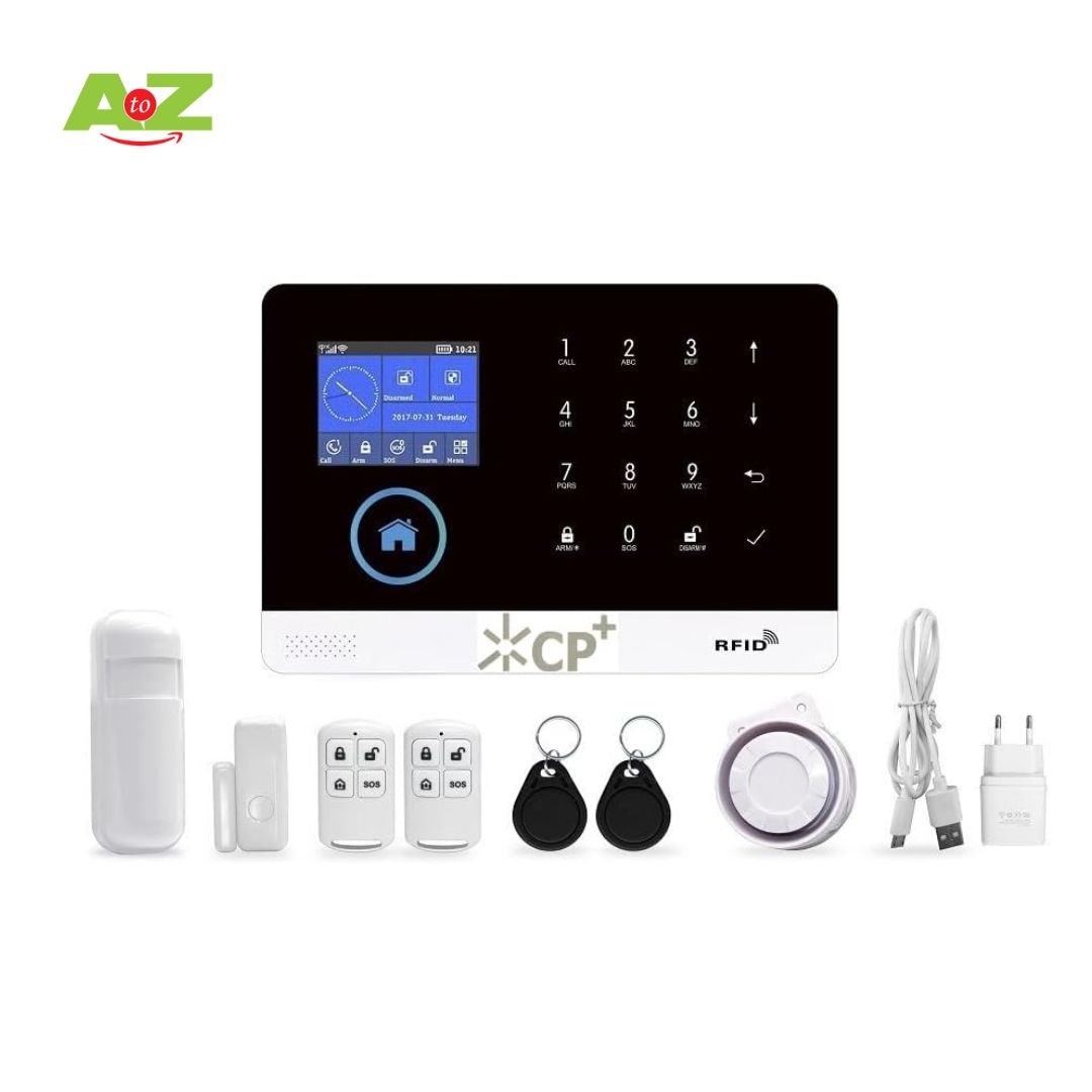 CP-450T CP+ Wireless WIFI & GSM SMS Auto-dial Alarm Security System with LCD Display, Door Sensor, PIR Motion Sensor, Phone APP Remote Control